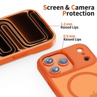 Твърд кейс с MagSafe пръстен за iPhone 17 Pro от Tech-Protect MagMat - Matte Cosmic Orange 