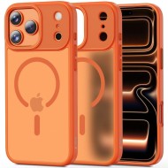 Твърд кейс с MagSafe пръстен за iPhone 17 Pro Max от Tech-Protect MagMat - Matte Cosmic Orange 