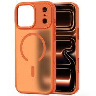 Твърд кейс с MagSafe пръстен за iPhone 17 Pro Max от Tech-Protect MagMat - Matte Cosmic Orange 