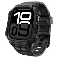 Удароустойчив кейс с каишка за Apple Watch 10 / 11 (42mm) от Spigen Rugged Armor Pro V2 - Matte Black