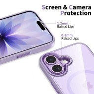 Твърд кейс с MagSafe пръстен за iPhone 17 от Tech-Protect MagMat - Lavender / Clear