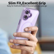 Твърд кейс с MagSafe пръстен за iPhone 17 от Tech-Protect MagMat - Lavender / Clear