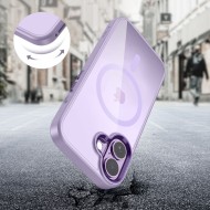 Твърд кейс с MagSafe пръстен за iPhone 17 от Tech-Protect MagMat - Lavender / Clear
