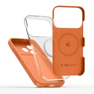 Твърд силиконов кейс с MagSafe за iPhone 17 Pro Max от Tech-Protect Silicone - Cosmic Orange