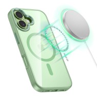 Твърд кейс с MagSafe пръстен за iPhone 17 от Tech-Protect MagMat - Sage / Clear