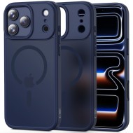 Твърд кейс с MagSafe пръстен за iPhone 17 Pro Max от Tech-Protect MagMat - Matte Deep Blue