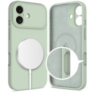 Твърд силиконов кейс с MagSafe за iPhone 17 от Tech-Protect Silicone - Sage