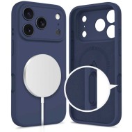 Твърд силиконов кейс с MagSafe за iPhone 17 Pro Max от Tech-Protect Silicone - Deep Blue