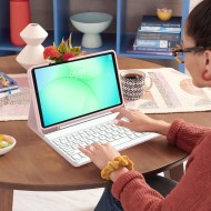 Калъф с блутут клавиатура за Samsung Galaxy Tab A9 / A11 8.7 от Tech-Protect SC Pen - Pink