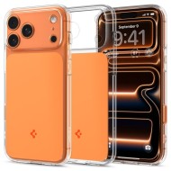 Удароустойчив, твърд кейс с MagSafe за iPhone 17 Pro от Spigen Ultra Hybrid T - Glossy Orange