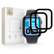 2 x хибридно стъкло за Apple Watch 4 / 5 / 6 / SE 1 / 2 / 3 (44mm)  от Tech-Protect Glass Flex+ - Черен