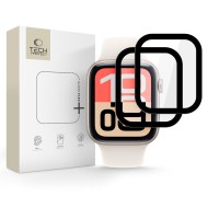 2 x хибридно стъкло за Apple Watch 4 / 5 / 6 / SE 1 / 2 / 3 (40mm)  от Tech-Protect Glass Flex+ - Черен
