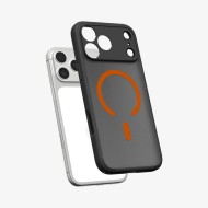 Удароустойчив кейс с MagSafe пръстен за iPhone 17 Pro Max от Spigen Ultra Hybrid Mag - Frost Black / Orange