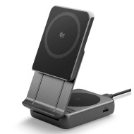 SPIGEN ESSENTIAL EF302MOQ Qi2.2 2IN1 MAGNETIC MAGSAFE WIRELESS CHARGER BLACK