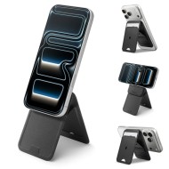 SPIGEN S314-3 SLIM FOLD TRIPOD MAGSAFE UNIVERSAL MAGNETIC CARD HOLDER BLACK