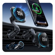 ESR OMNILOCK CRYOBOOST MAGNETIC MAGSAFE VENT CAR MOUNT WIRLESSS CHARGER QI2.2 25W BLACK