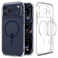 Удароустойчив кейс с MagSafe пръстен за iPhone 17 Pro от Spigen Ultra Hybrid Mag - Clear / Orange