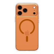 Удароустойчив кейс с MagSafe пръстен за iPhone 17 Pro от Spigen Ultra Hybrid Mag - Clear / Orange