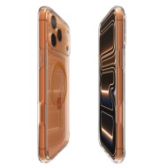 Удароустойчив кейс с MagSafe пръстен за iPhone 17 Pro от Spigen Ultra Hybrid Mag - Clear / Orange