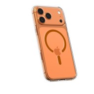 Удароустойчив кейс с MagSafe пръстен за iPhone 17 Pro Max от Spigen Ultra Hybrid Mag - Clear / Orange