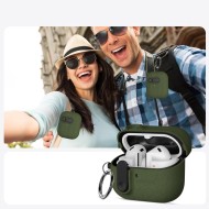Твърд калъф с карабинер за слушалки Samsung Galaxy Buds 3 / 3 FE / 3 Pro от Tech-Protect Slim Hook - Olive Green