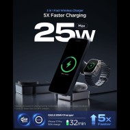 SPIGEN EF323MQ ESSENTIAL 3IN1 MAGNETIC MAGSAFE WIRELESS CHARGER 25W Qi2.2 BLACK