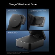 SPIGEN EF323MQ ESSENTIAL 3IN1 MAGNETIC MAGSAFE WIRELESS CHARGER 25W Qi2.2 BLACK