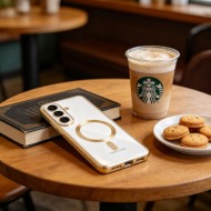 Твърд кейс с MagSafe и протектор за камерата на Samsung Galaxy S26+ Plus от Tech-Protect MagFlex - Shiny Gold
