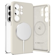 Твърд силиконов кейс с MagSafe за Samsung Galaxy S26 Ultra от Tech-Protect Silicone - Cosmic Latte