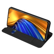Кожен тефтер за Xiaomi Poco F4 5G от Dux Ducis Skin Pro - Черен