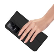 Кожен тефтер за Xiaomi Poco F4 5G от Dux Ducis Skin Pro - Черен