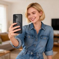 Твърд кейс с MagSafe пръстен за  Samsung Galaxy S26 от Tech-Protect MagMat - Black / Clear