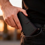 Кожен тефтер за Samsung Galaxy S26 Ultra ot Tech-Protrct Wallet RS -Black/Red