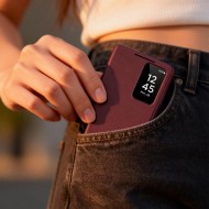Кожен, активен тефтер за Samsung Galaxy S26 от Tech Protect Smart Wallet - Mulberry