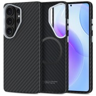 Карбонов кейс за Samsung Galaxy S26 Ultra от Tech-Protect Ion Carbon - Black/Silver