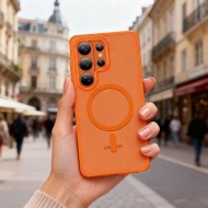 Твърд кейс с MagSafe пръстен за Samsung Galaxy S26 Ultra от Tech-Protect MagMat - Matte Orange