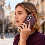 Кожен тефтер за Samsung Galaxy A57 5G  от Tech-Protect Wallet - Mulberry