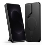 Удароустойчив кейс с MagSafe и капак на камерата за Samsung Galaxy S26 от Tech Protect Kevlar Aura - Черен / Оранжев