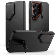 Удароустойчив кейс с MagSafe и капак на камерата за Samsung Galaxy S26 Ultra от Tech Protect Kevlar Aura - Черен / Оранжев