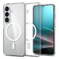 Удароустойчив кейс с MagSafe пръстен за Samsung Galaxy S26 от Spigen Ultra Hybrid Mag - Clear / White
