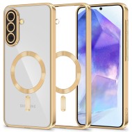 Твърд кейс с MagSafe и протектор за камерата на Samsung Galaxy A57 5G от Tech-Protect MagFlex - Shiny Gold