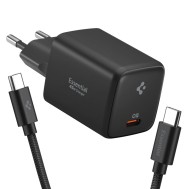 SPIGEN EE451EU ESSENTIAL 1-PORT NETWORK CHARGER 45W + TYPE-C CABLE BLACK