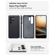 Удароустойчив кейс с MagSafe за Samsung Galaxy S26 Ultra от Spigen Nano Pop - Black Sesame
