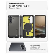 Удароустойчив, твърд кейс с MagSafe за Samsung Galaxy S26 от Spigen Tough Armor Mag - Gunmetal