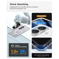 Удароустойчив кейс с MagSafe пръстен за Samsung Galaxy S26 от Spigen Ultra Hybrid Mag - Clear / White