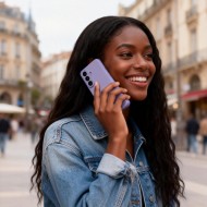 Кожен, активен тефтер за Samsung Galaxy S26+ Plus от Tech Protect Smart Wallet - Purple