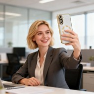 Твърд кейс с MagSafe и протектор за камерата на Samsung Galaxy A57 5G от Tech-Protect MagFlex - Shiny Gold