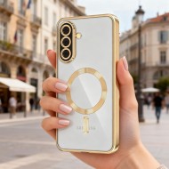 Твърд кейс с MagSafe и протектор за камерата на Samsung Galaxy A37 5G от Tech-Protect MagFlex - Shiny Gold