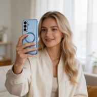Твърд кейс с MagSafe и протектор за камерата на Samsung Galaxy S26 от Tech-Protect MagFlex - Sky Blue