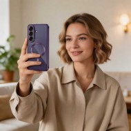 Твърд кейс с MagSafe и протектор за камерата на Samsung Galaxy S26 от Tech-Protect MagFlex - Cobalt Violet